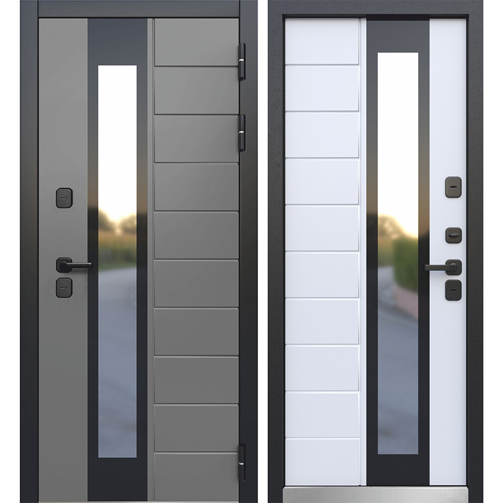 Изображение товара Входная сталевая дверь Ferroni Luxor Termo 5 правая, утепленная, взломостойкая, Эмаль серая