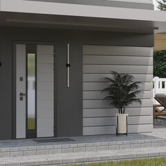 Дверь входная с терморазрывом Ferroni Luxor Termo 5 правая эмаль серый - эмалит белый 960х2050 мм - фото 3