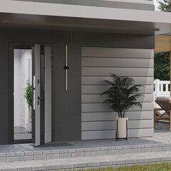 Дверь входная с терморазрывом Ferroni Luxor Termo 5 правая эмаль серый - эмалит белый 860х2050 мм - фото 3