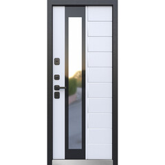 Дверь входная с терморазрывом Ferroni Luxor Termo 5 левая эмаль серый - эмалит белый 860х2050 мм - фото 4