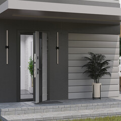 Дверь входная с терморазрывом Ferroni Luxor Termo 5 левая эмаль серый - эмалит белый 860х2050 мм - фото 3