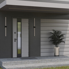 Дверь входная с терморазрывом Ferroni Luxor Termo 5 левая эмаль серый - эмалит белый 960х2050 мм - фото 3