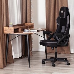 Кресло крутящееся Ibear черно-серое (21296) - фото 3