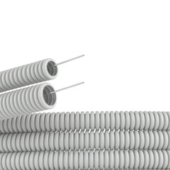 Труба гофрированная ПВХ 20 мм DKC легкая с зондом серая (25 м) (9192025)