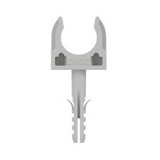 Фиксатор для труб 16 мм DKC с защелкой и дюбелем серый (100 шт.) (51316DIY)