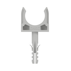 Фиксатор для труб 20 мм DKC с защелкой и дюбелем серый (100 шт.) (51320DIY)