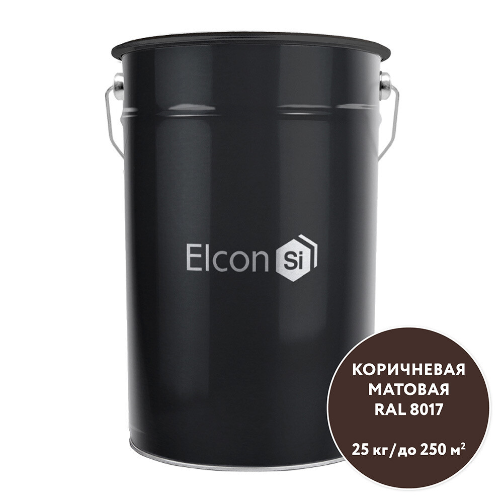 Изображение товара Грунт-эмаль по ржавчине Elcon 25 кг коричневая RAL 8017 матовая быстросохнущая