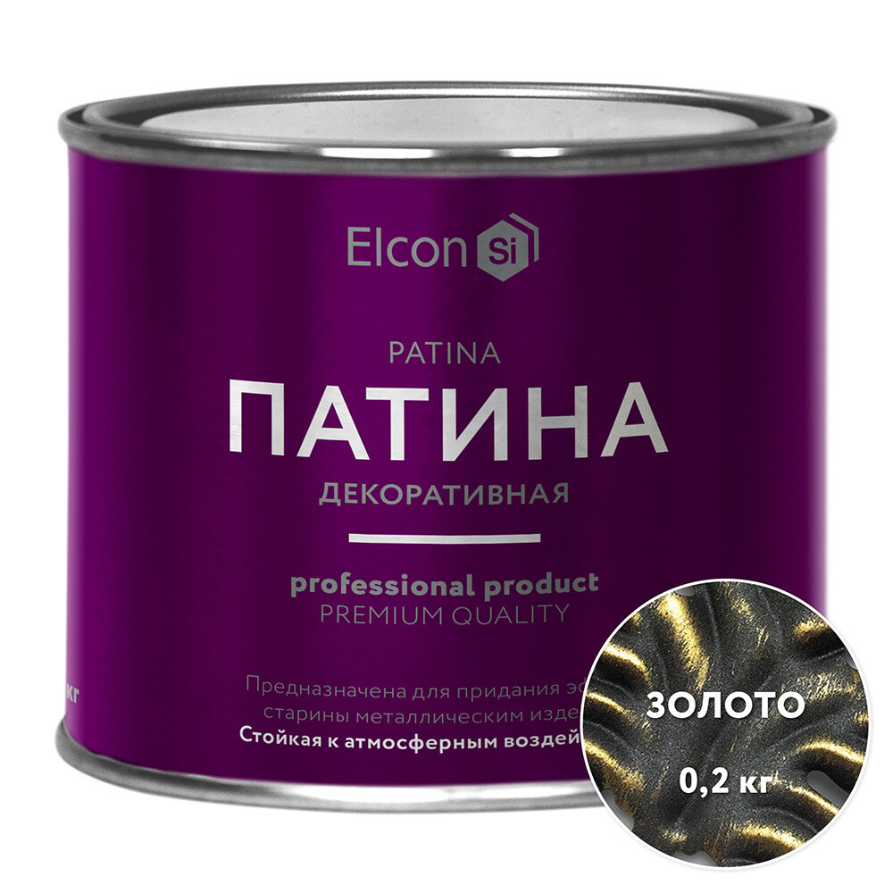 

Патина декоративная акриловая Elcon золото 0,2 кг
