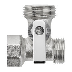 Кран шаровой латунный MasterProf Compact 1/2 ВР(г) х 3/4 НР(ш) х 1/2 НР(ш) к бытовой технике хром мини трехходовой ГОСТ Р 59553-2021 (ИС.081210) - фото 2