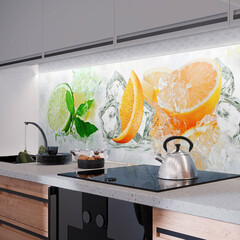 Панель стеновая пластик для кухни 3000х600х1,5 мм цитрусовая свежесть - фото 3