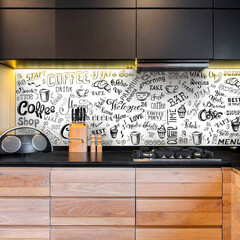 Панель стеновая ПВХ для кухни 3000х600х1 мм бариста белый - фото 3