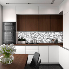 Панель стеновая ПВХ для кухни 3000х600х1 мм бариста белый - фото 2