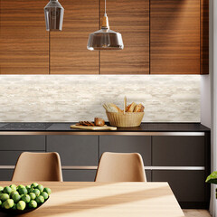 Панель стеновая ПВХ для кухни 3000х600х1 мм азори шампань - фото 3