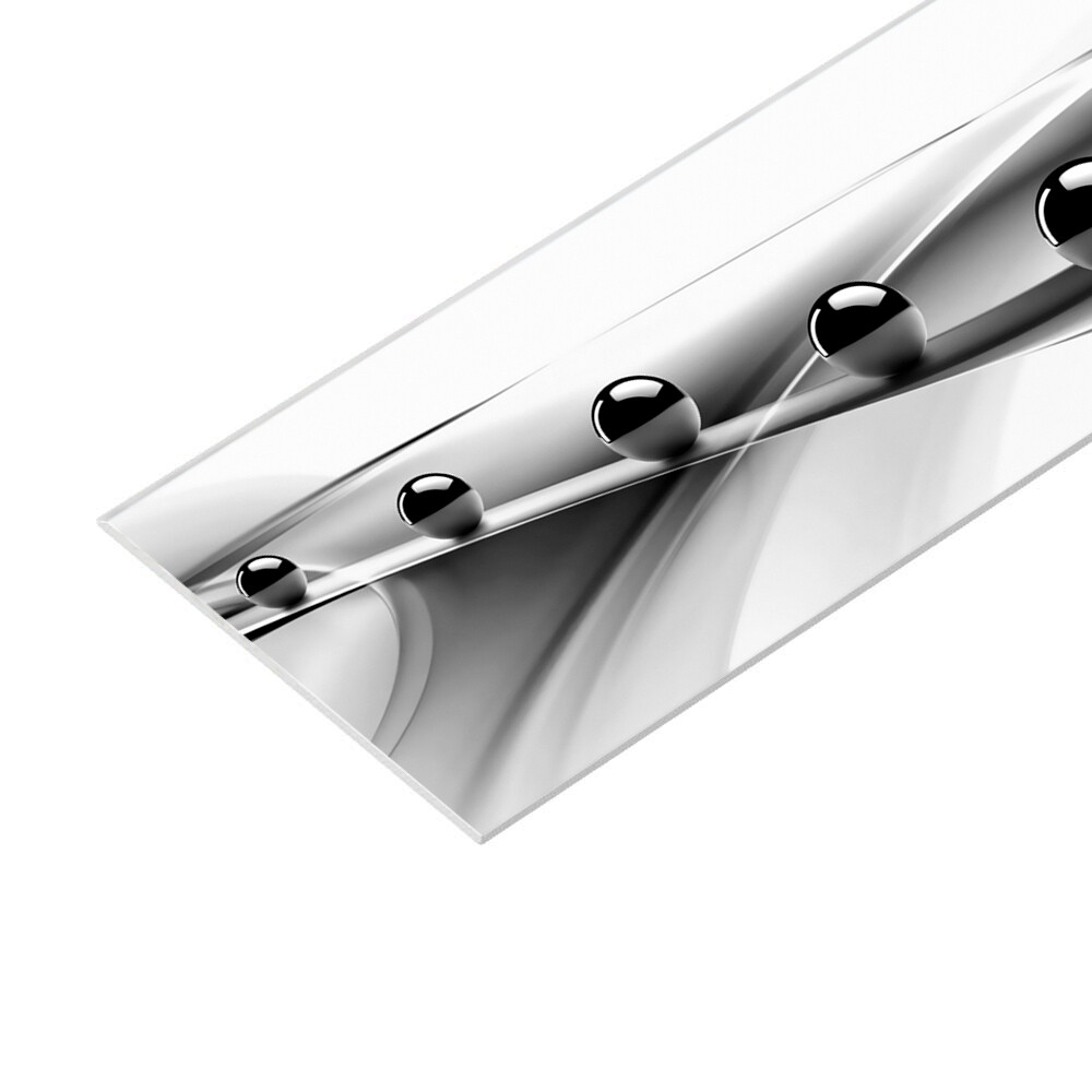 Панель стеновая пластик для кухни 3000х600х1,5 мм черные шары