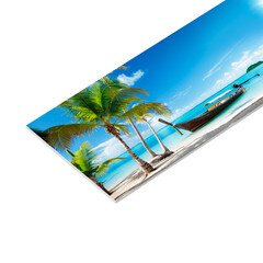 Панель стеновая пластик для кухни 3000х600х1,5 мм солнечный пляж - фото 1