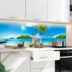 Панель стеновая пластик для кухни 3000х600х1,5 мм солнечный пляж - фото 2