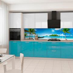 Панель стеновая пластик для кухни 3000х600х1,5 мм солнечный пляж - фото 3