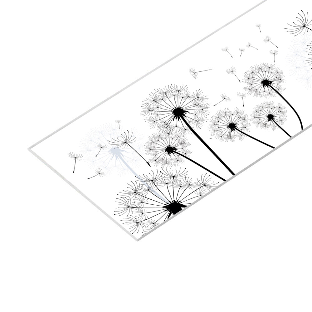 Панель стеновая пластик для кухни 3000х600х1,5 мм силуэты одуванчиков