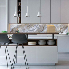 Панель стеновая пластик для кухни 3000х600х1,5 мм серый оникс - фото 2