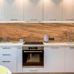 Панель стеновая пластик для кухни 4000х600х1,5 мм оливковое дерево - фото 3