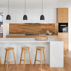 Панель стеновая пластик для кухни 4000х600х1,5 мм оливковое дерево - фото 2