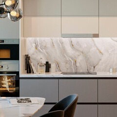 Панель стеновая пластик для кухни 3000х600х1,5 мм мрамор королевский - фото 3