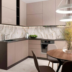 Панель стеновая пластик для кухни 3000х600х1,5 мм мрамор королевский - фото 2