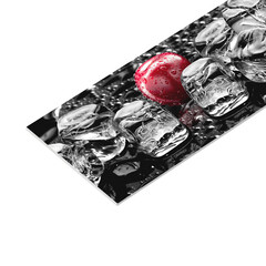 Панель стеновая пластик для кухни 3000х600х1,5 мм лед и вишня - фото 1