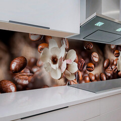 Панель стеновая пластик для кухни 3000х600х1,5 мм кофейный аромат - фото 3