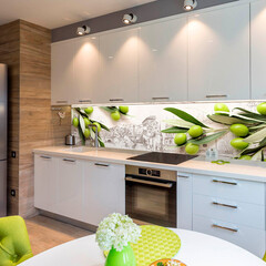 Панель стеновая пластик для кухни 3000х600х1,5 мм итальянская олива - фото 2