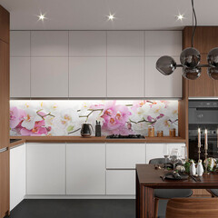 Панель стеновая пластик для кухни 3000х600х1,5 мм ветка орхидеи - фото 2
