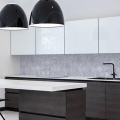 Панель стеновая пластик для кухни 3000х600х1,5 мм бетонная текстура - фото 2