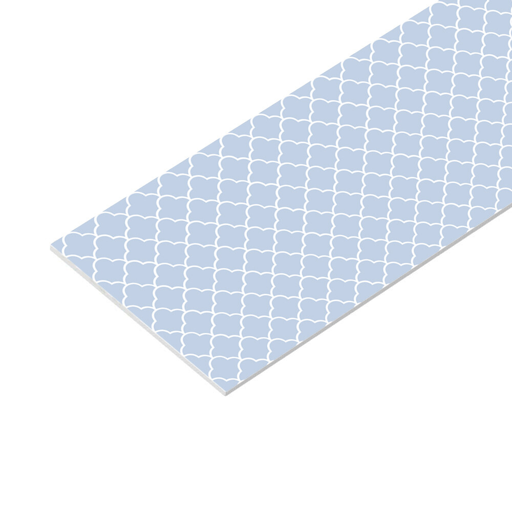 Панель стеновая пластик для кухни 3000х600х1,5 мм арабеска голубая