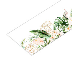 Панель стеновая пластик для кухни 3000х600х1,5 мм акварельные тропики - фото 1