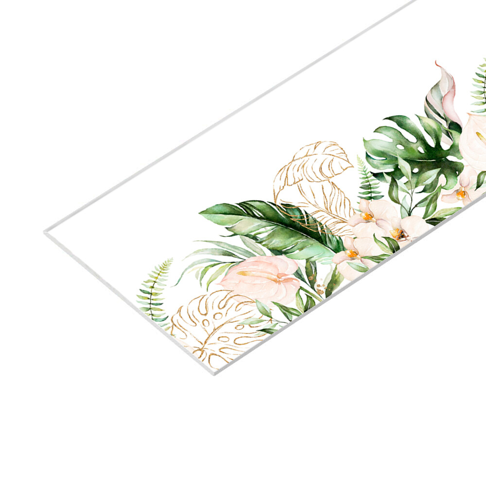 Панель стеновая пластик для кухни 3000х600х1,5 мм акварельные тропики