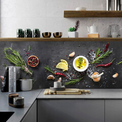 Панель стеновая пластик для кухни 3000х600х1,5 мм розмарин - фото 3