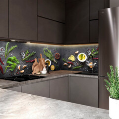 Панель стеновая пластик для кухни 3000х600х1,5 мм розмарин - фото 2