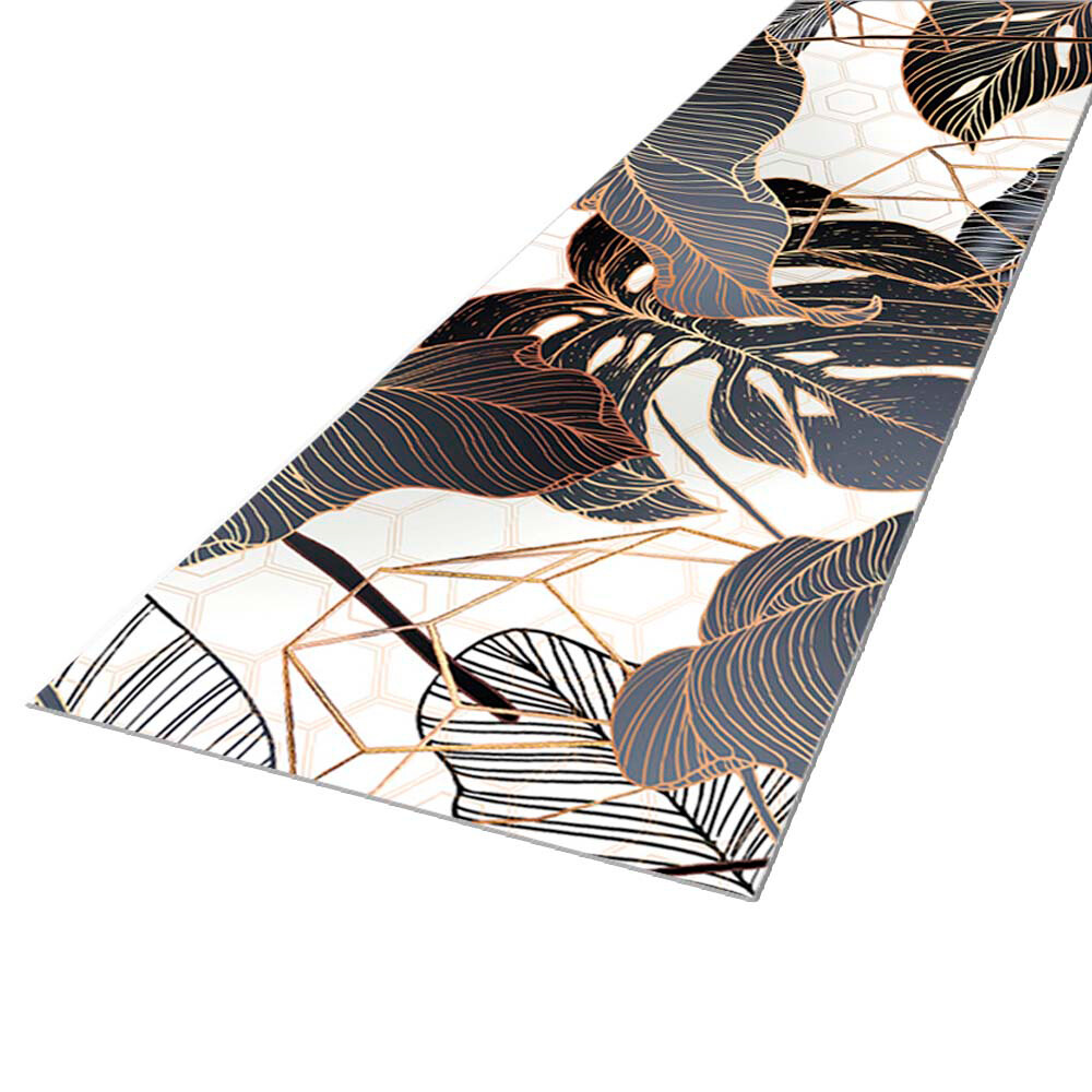 Панель стеновая пластик для кухни 3000х600х1,5 мм листья в графике