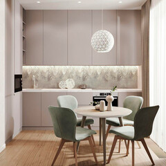 Панель стеновая пластик для кухни 4000х600х1,5 мм листья сканди - фото 2