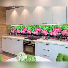 Панель стеновая ПВХ для кухни 4000х600х1 мм орхидеи эпифиты - фото 3