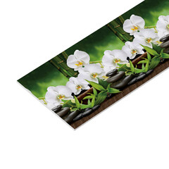 Панель стеновая ПВХ для кухни 4000х600х1 мм орхидеи белые - фото 1