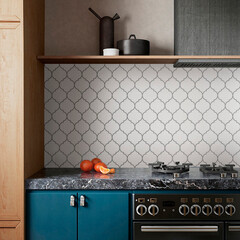 Панель стеновая пластик для кухни 4000х600х1,5 мм арабеска - фото 3