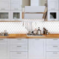 Панель стеновая пластик для кухни 4000х600х1,5 мм арабеска - фото 2