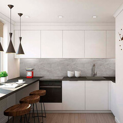 Панель стеновая пластик для кухни 4000х600х1,5 мм каспий gold - фото 2