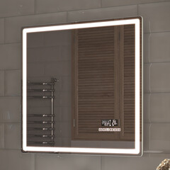 Зеркало с подсветкой квадратное 70х70 см Vigo Geometry Media voice 700 (407) - фото 2