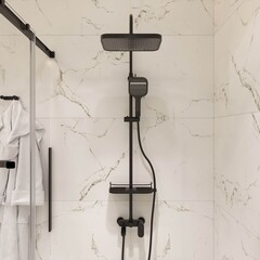 Душевая система Corsa Deco CX с верхним душем с лейкой с изливом черная (SSFCX330QB) - фото 17