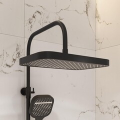 Душевая система Corsa Deco CX с верхним душем с лейкой с изливом черная (SSFCX330QB) - фото 16