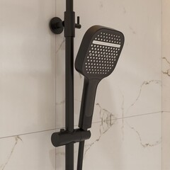 Душевая система Corsa Deco CX с верхним душем с лейкой с изливом черная (SSFCX330QB) - фото 13