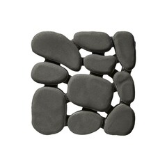 Изображение товара Решетка газонная бетонная BRAER Грин Галет серая 500х500х80 мм