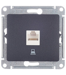 Изображение товара Розетка компьютерная Systeme Electric Glossa встраиваемая антрацит RJ45 (GSL000781К)